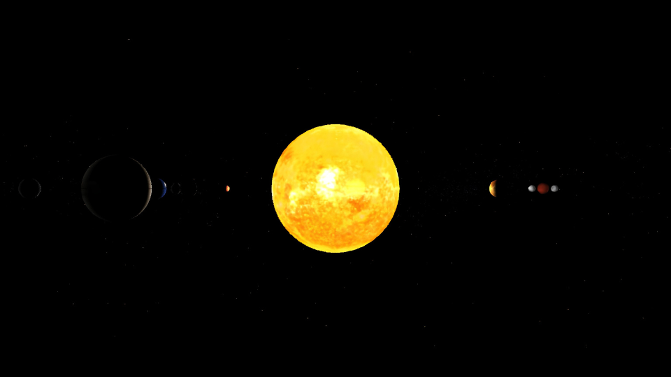 Rendered still showing the updated planet positions and orbit speeds
